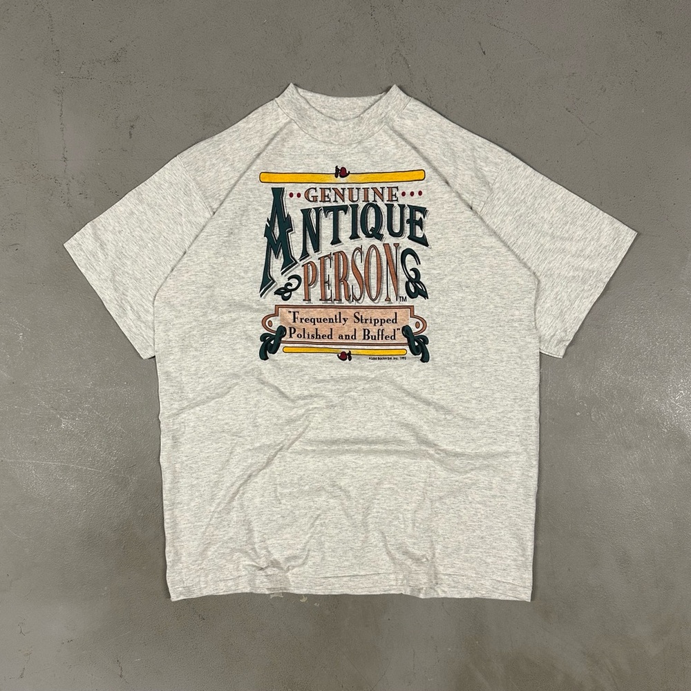 Vintage 1993 Genuine Antique Person Retro Causal Essential Tee T-Shirt Size XL